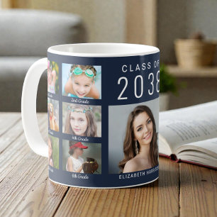 Abschluss-Fotocollage Blau Abschlussfeier Kaffeetasse