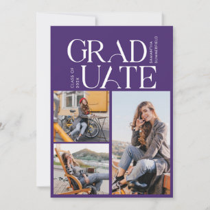 Abschluss FotoCollage Lila Graduate Ankündigung