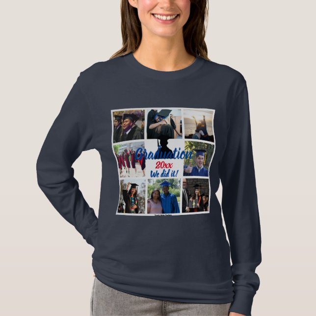 Abschluss FotoCollage Personalisierter T - Shirt (Vorderseite)