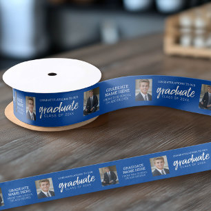Abschluss Fotos mit Royal Blue Virtual Satinband