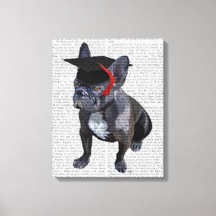 Abschluss-französische Bulldogge Leinwanddruck