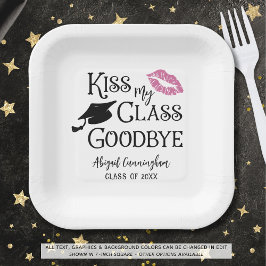 Abschluss Funny KISS MEINE KLASSE GOODBYE Name Pappteller