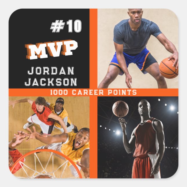 Abschluss für alle Star MVP Player Team-Logos Quadratischer Aufkleber (Vorderseite)