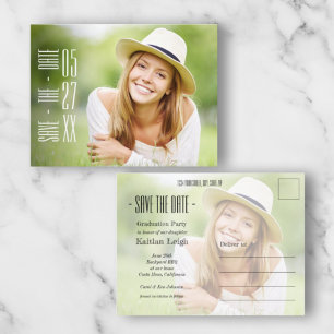 Abschluss für cooles Foto Save the Date Postkarte