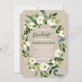 Abschluss für das Handschreiben von White Floral W Einladung