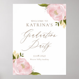 Abschluss für die Rosa Blütenpracht Begrüßungszeic Poster
