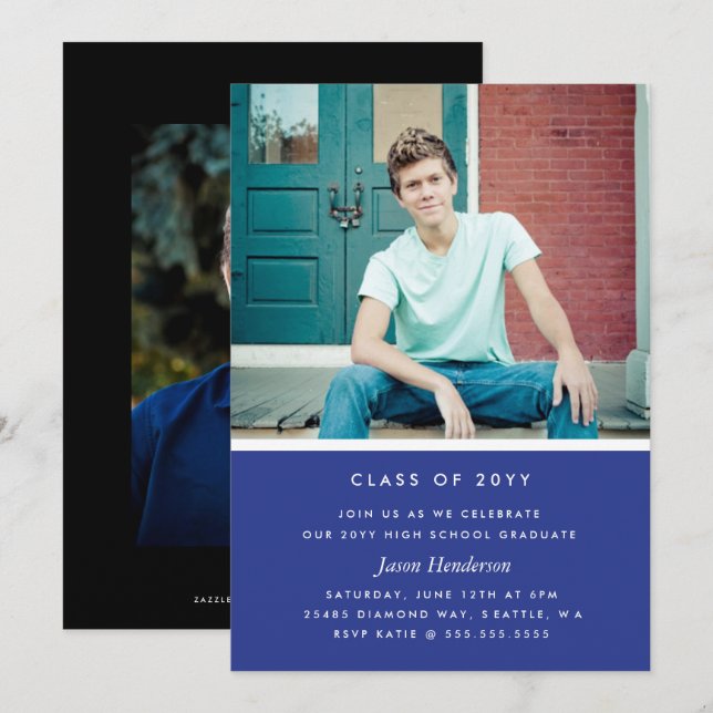 Abschluss für Farbblöcke laden Einladung (Vorne/Hinten)