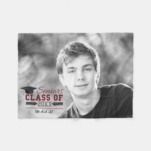 Abschluss für graue Typografie Blanket Fleecedecke (Vorderseite (Horizontal))