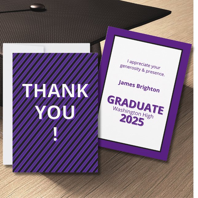 Abschluss für lila Streifen Dankeskarte (Von Creator hochgeladen)