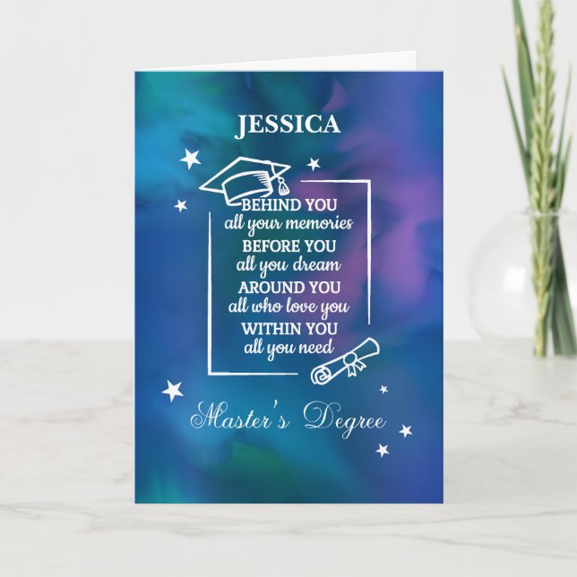 Abschluss für Master-Abschluss Karte (Vorderseite)