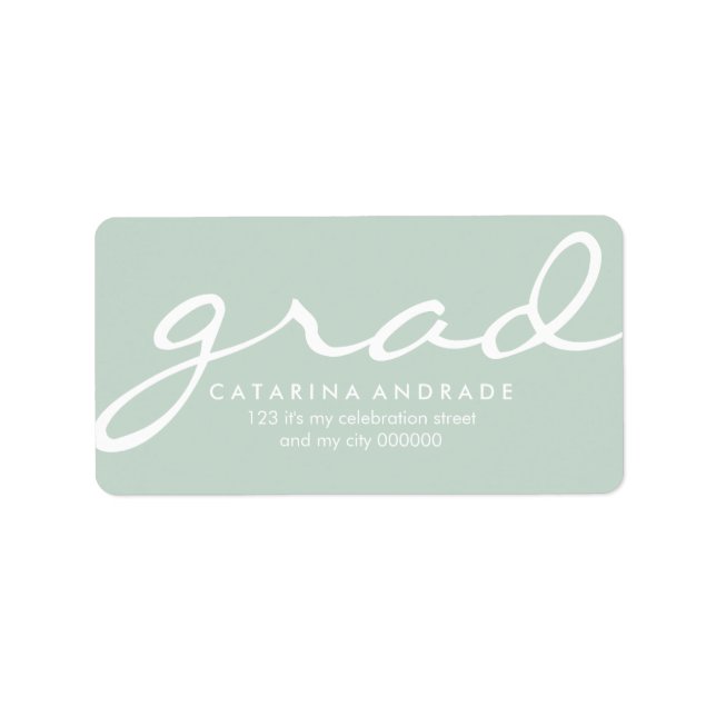 Abschluss für moderne Kalligrafie Adressaufkleber (Vorne)