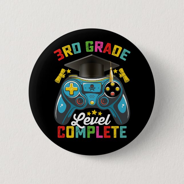 Abschluss Gaming Gamer der dritten Stufe Button (Vorderseite)