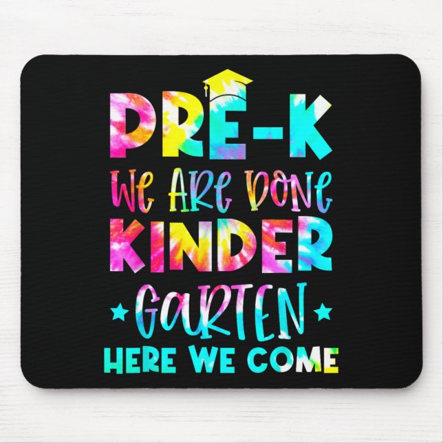 Abschluss Gefärbte Krawatte Kindergarten Mousepad (Vorne)
