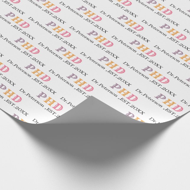 ABSCHLUSS-Geschenk für PHD oder Ärzte Geschenkpapier (Ecke)