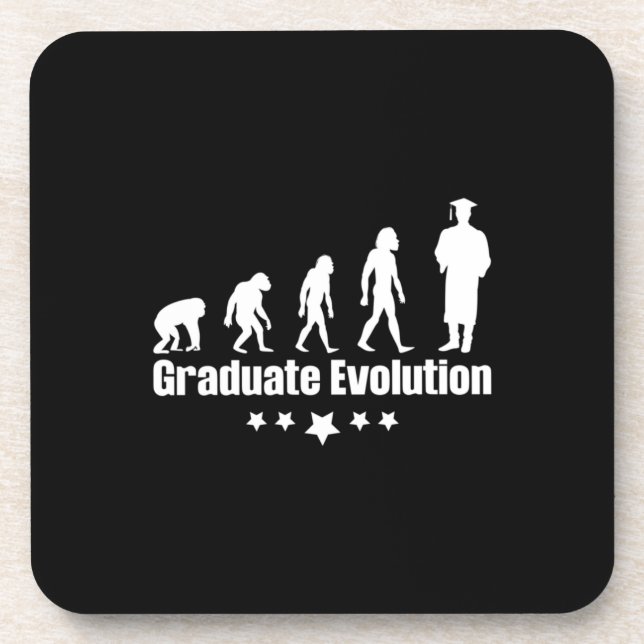 Abschluss-Geschenk | Graduate Evolution Getränkeuntersetzer (Vorderseite)