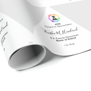 Abschluss-Geschenk Wrap Light Gray and White HAMbW Geschenkpapier