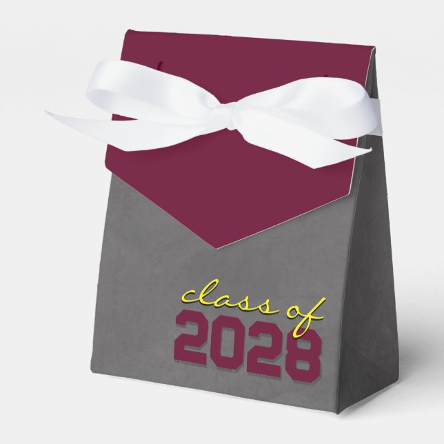 Abschluss-Geschenkboxen aus Burgund und Gelb Geschenkschachtel (Vorderseite)