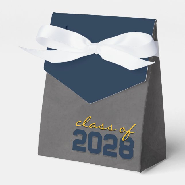 Abschluss-Geschenkboxen für Navy Blue & Gold Chalk Geschenkschachtel (Vorderseite)