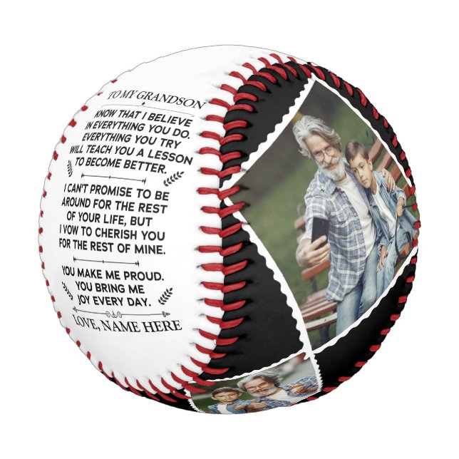 Abschluss Geschenke an meinen Enkel mit 4 Fotos Baseball (Schrägansicht)
