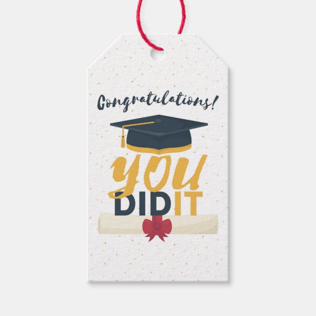 Abschluss-Geschenketags Geschenkanhänger (Vorderseite)