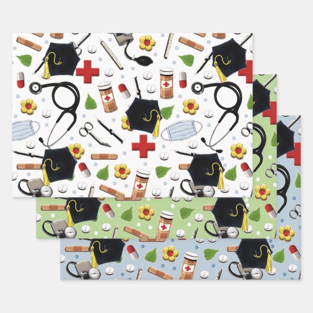 Abschluss-Geschenkpapier-Blätter Geschenkpapier Set (Set)