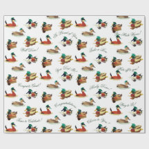 Abschluss Geschenkpapier Enten mit Mützen