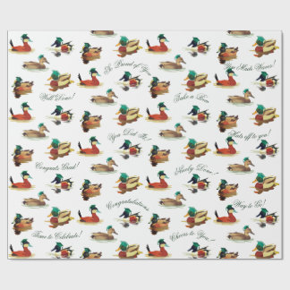 Abschluss Geschenkpapier Enten mit Mützen