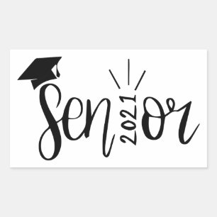 Abschluss Gift, Klasse 2021, Senior 2021 Rechteckiger Aufkleber
