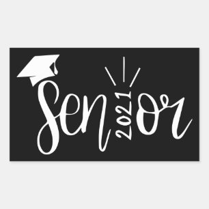 Abschluss Gift, Klasse 2021, Senior 2021 Rechteckiger Aufkleber
