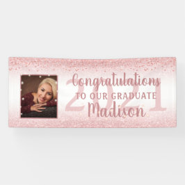 Abschluss Girly Rose Gold Glitzer Sparkone Foto Banner