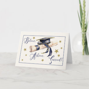Abschluss glaubt erfolgreich Hat und Diploma Blue Karte