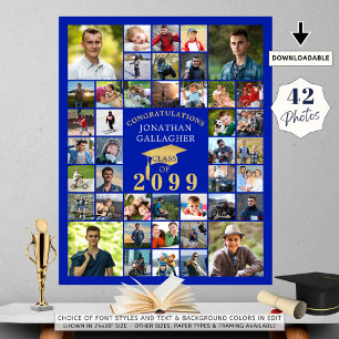 Abschluss Glückwunsch 42 Foto Collage Royal Gold Poster