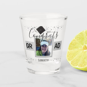 Abschluss Glückwunsch GRAD Name und Foto Schnapsglas