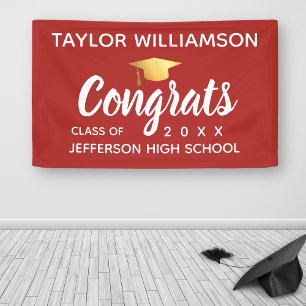 Abschluss Glückwunsch Graduate Add Name School Jah Banner