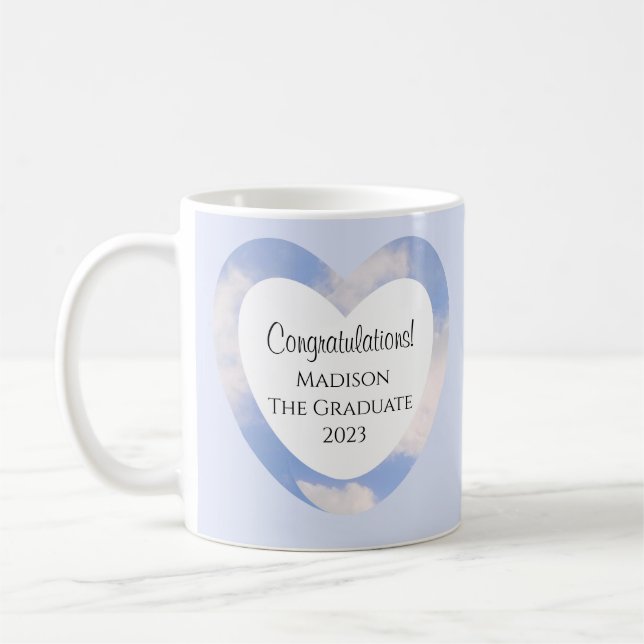 Abschluss Glückwunsch Light Blue Sky Kaffeetasse (Links)