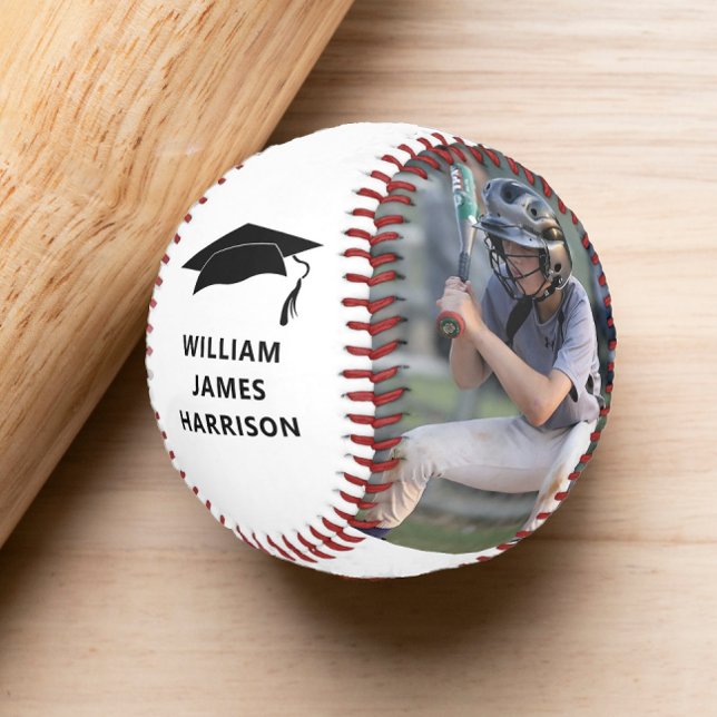 Abschluss Glückwunsch Personalisiert Foto Baseball (Home run gift for the graduate: Celebrate their accomplishments with a personalized photo baseball!
)