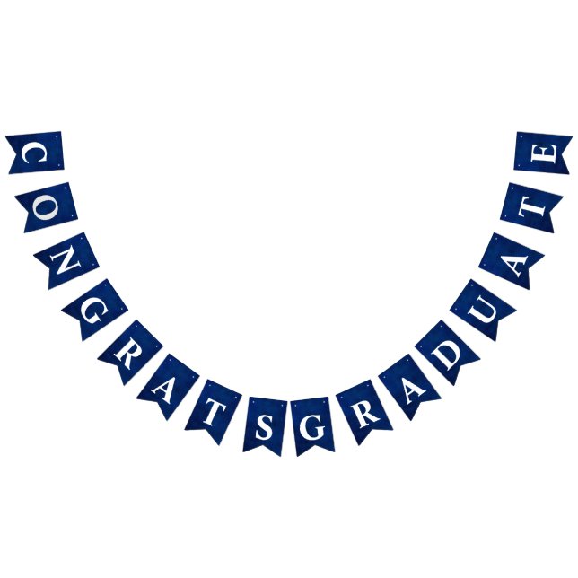 Abschluss-Glückwünsche auf blau Wimpelkette (Alle)