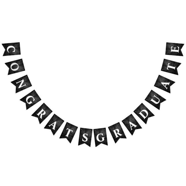 Abschluss-Glückwünsche aus schwarzem Leder Wimpelkette (Alle)