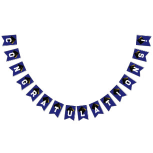 Abschluss Glückwünsche Blau Wimpelkette