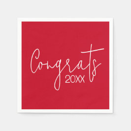 Abschluss-Glückwünsche in Rot Serviette