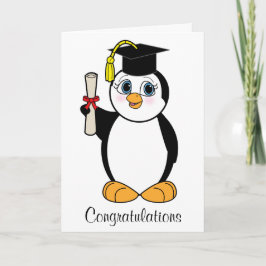 Abschluss-Glückwünsche mit Penguin Karte