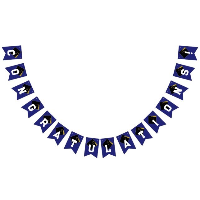 Abschluss Glückwunschs Blue Wimpelkette (Alle)