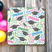 Abschluss Glückwunschs Champagne Confetti farbenfr