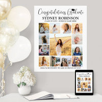 Abschluss Glückwunschs FotoCollage Modern White