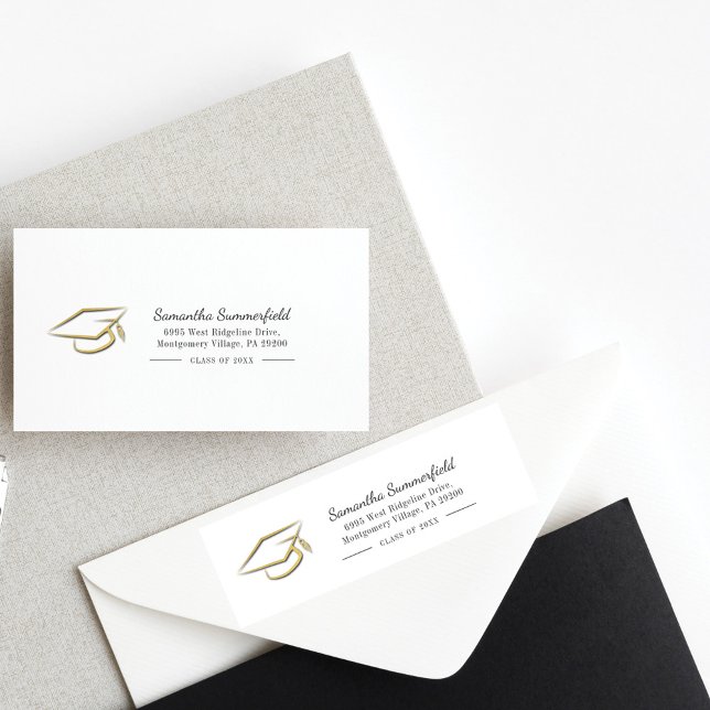 Abschluss Gold Foil Cap Graduate Rücksendeadresse (Von Creator hochgeladen)