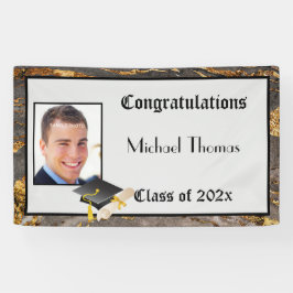 Abschluss Gold Leaf Stone Mortboard Banner