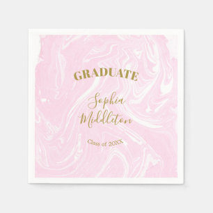 Abschluss Gold Pink Modern Personal Serviette