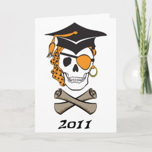 Abschluss Gold Pirate Skull Card Karte