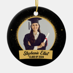Abschluss-Gold-Stardust-Klasse Schulklasse Foto Keramik Ornament