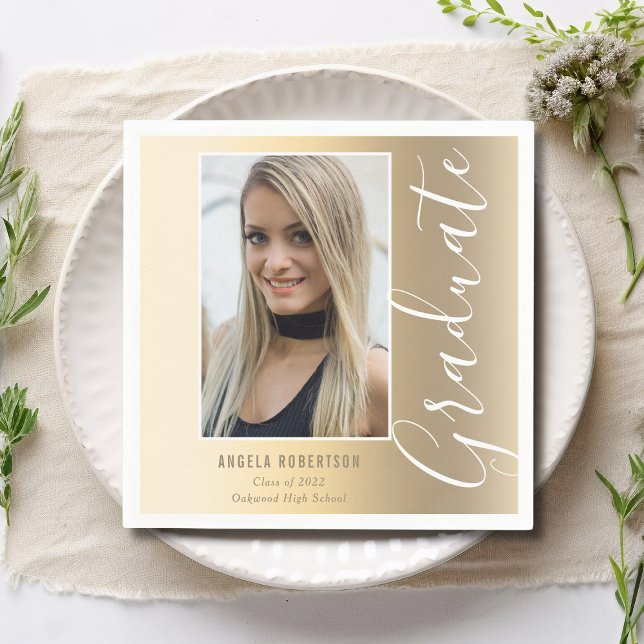 Abschluss Gold Stilvolle Skripte Modernes Foto Par Serviette (Von Creator hochgeladen)